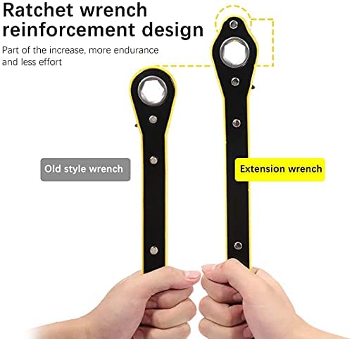 Auto Labor-Saving Jack Ratchet Wrench, Tire Wheel Lug Wrench, Car Jack and Lug Wrench for Motorcycle, Car, SUV and Other Vehicles (2 Set)