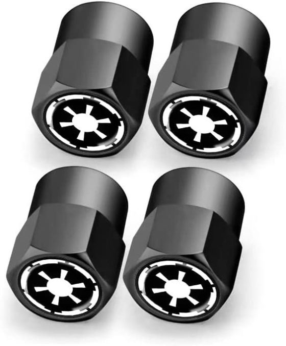 for Star War Valve stem caps Car tire Valve caps 4PCS Galactic Empire Car Tire caps fit Star War Car Accessories (Fit Galactic Empire Black)
