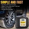 SECURIDE Portable Air Compressor Tire Inflator Air Pump for Car Tires 12V DC Car Tire Pump with Digital Pressure Gauge, 100PSI with Emergency LED Light for Car, Bicycle, Balloons