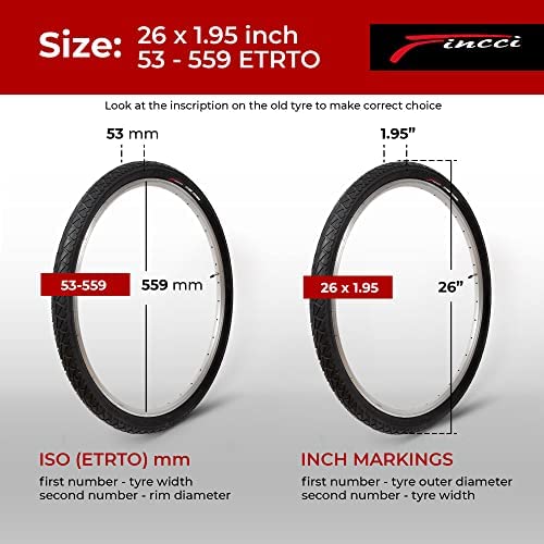 Road Bike Tire 26 x 1.95 Inch Foldable Slick Tire for Mountain MTB Hybrid Bike Bicycle – Pack of 2 Tires – Fincci